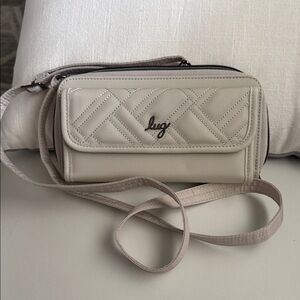 NWOT Lug Kickflip SE Satin pebble Luxe VL RFID Wallet, Quilted Crossbody Bag